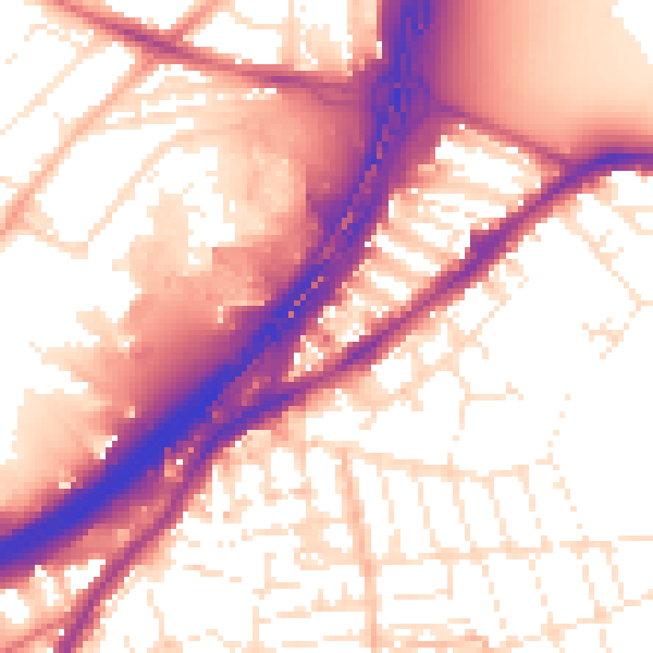 Daytime road noise heatmap for BS5 6PG