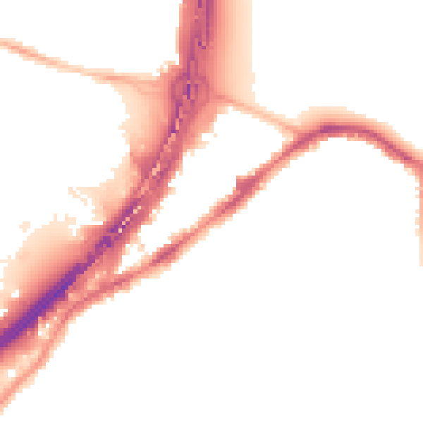 Night-time road noise heatmap for BS5 6PN
