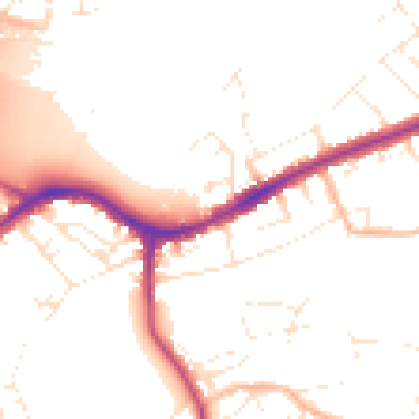Daytime road noise heatmap for BS5 6QG