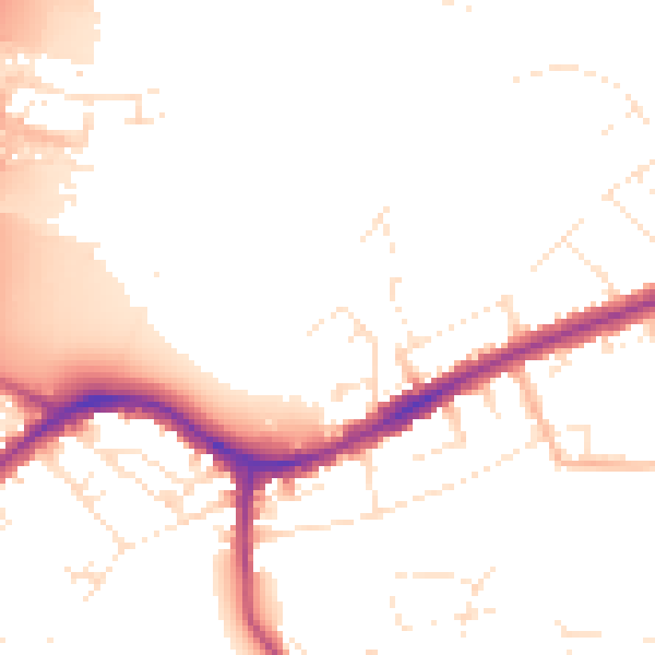 Daytime road noise heatmap for BS5 6QH