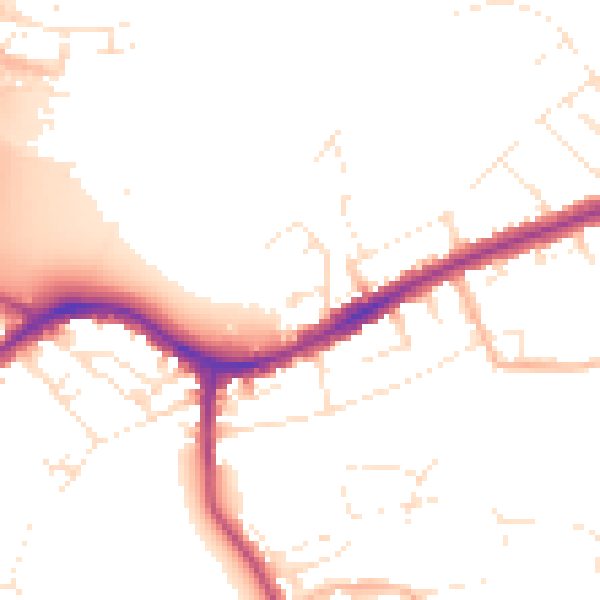 Daytime road noise heatmap for BS5 6QL