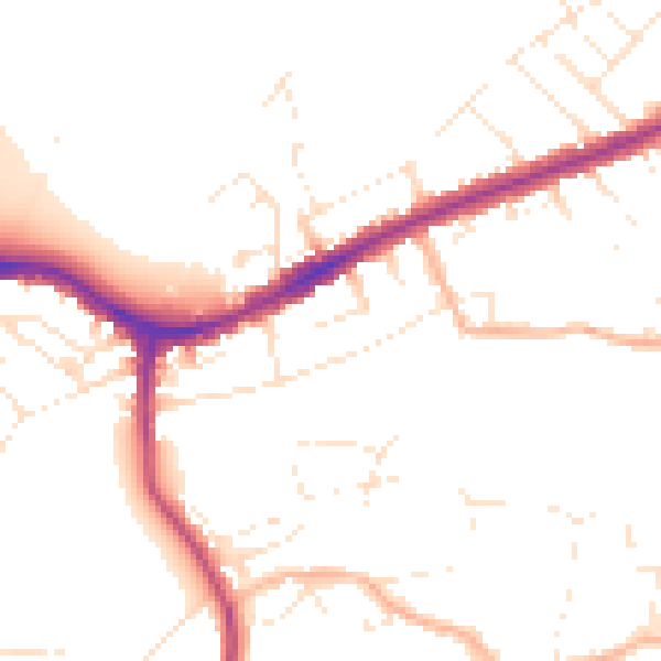 Daytime road noise heatmap for BS5 6RG