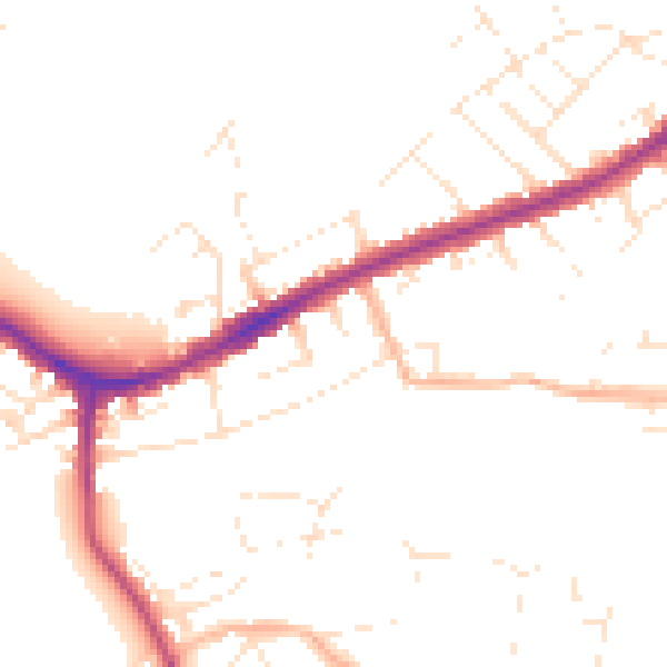 Daytime road noise heatmap for BS5 6RH