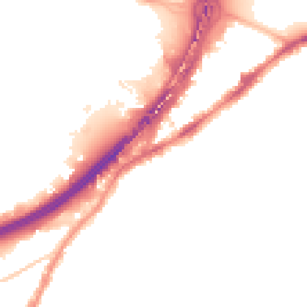 Night-time road noise heatmap for BS5 6SA