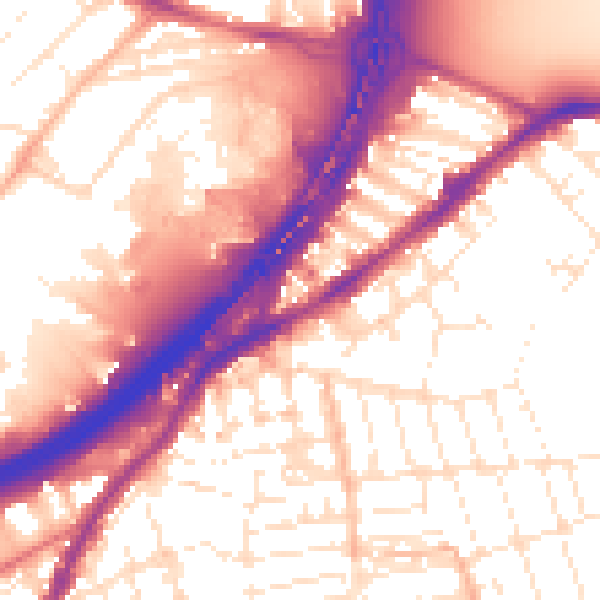 Daytime road noise heatmap for BS5 6SE