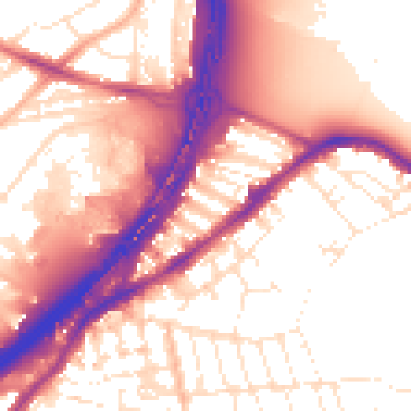 Daytime road noise heatmap for BS5 6SL