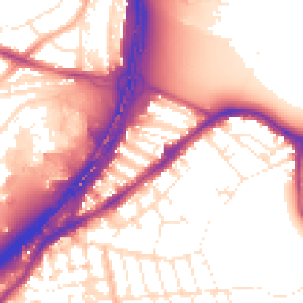 Daytime road noise heatmap for BS5 6SP