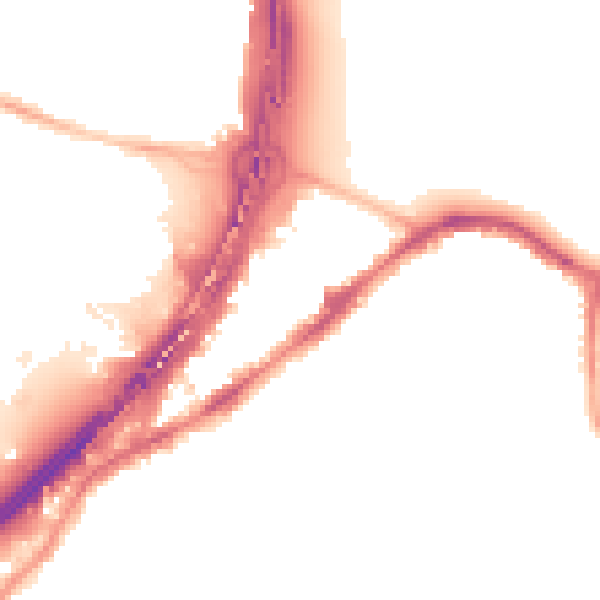 Night-time road noise heatmap for BS5 6SP