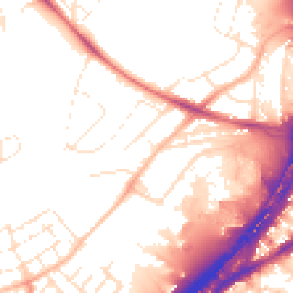 Daytime road noise heatmap for BS5 6XG
