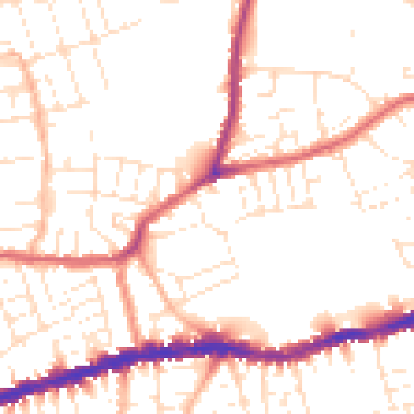 Daytime road noise heatmap for BS5 7AJ