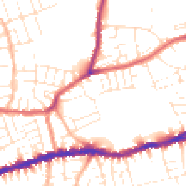 Daytime road noise heatmap for BS5 7AL