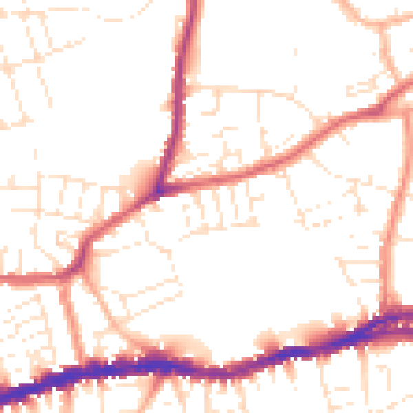 Daytime road noise heatmap for BS5 7AP