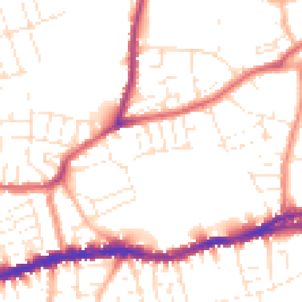 Daytime road noise heatmap for BS5 7AR