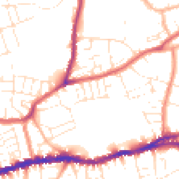 Daytime road noise heatmap for BS5 7AS