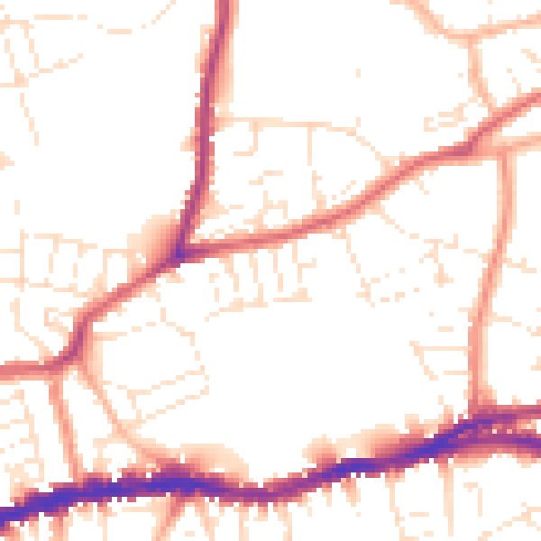 Daytime road noise heatmap for BS5 7AU