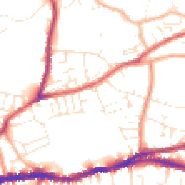 Daytime road noise heatmap for BS5 7BA