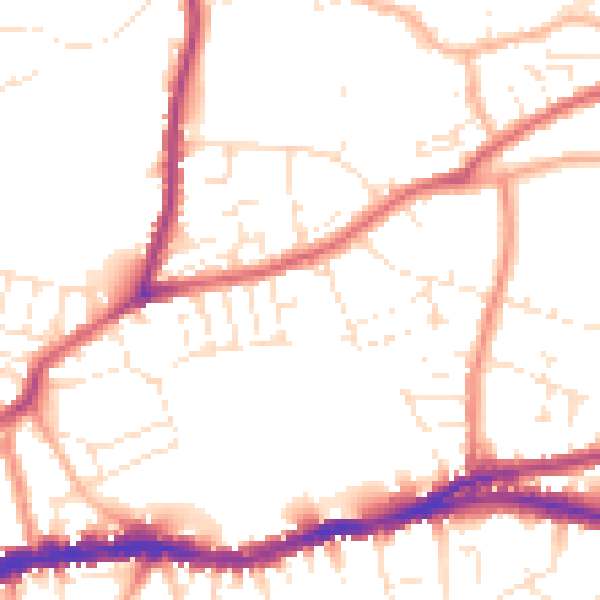 Daytime road noise heatmap for BS5 7BE