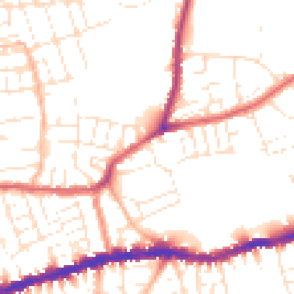 Daytime road noise heatmap for BS5 7BL