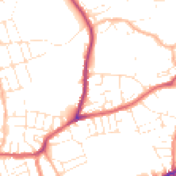Daytime road noise heatmap for BS5 7DL