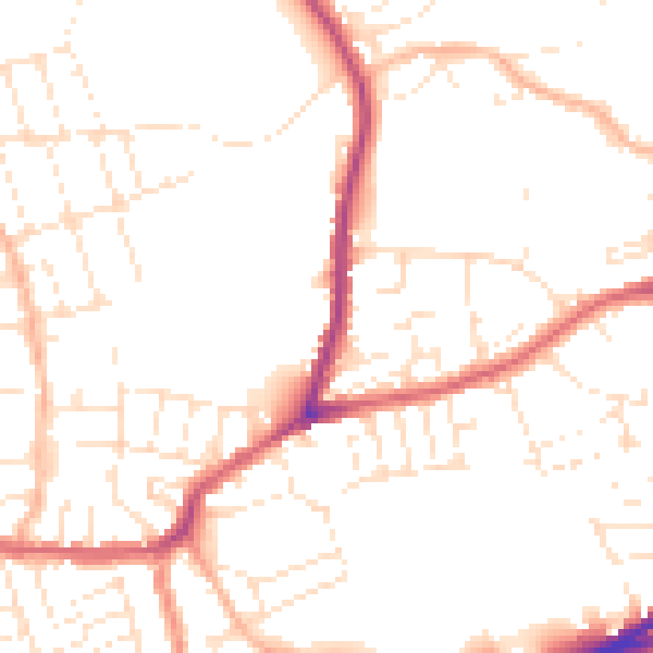 Daytime road noise heatmap for BS5 7DP