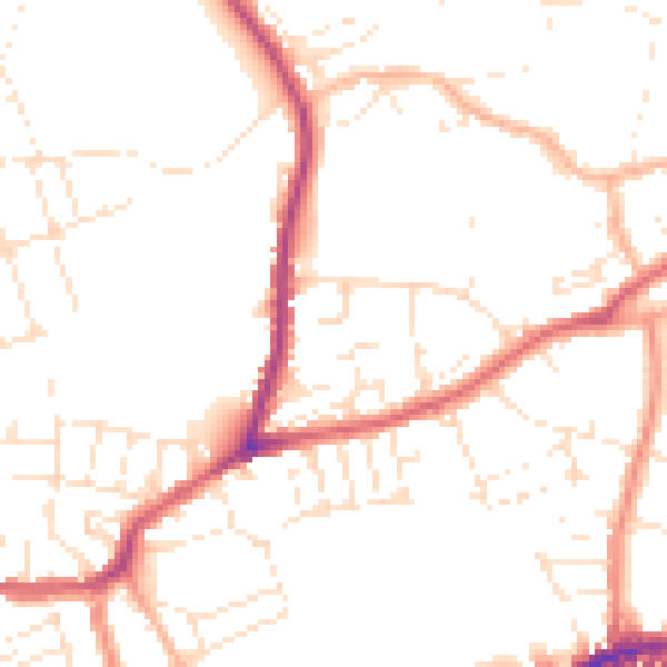 Daytime road noise heatmap for BS5 7EF