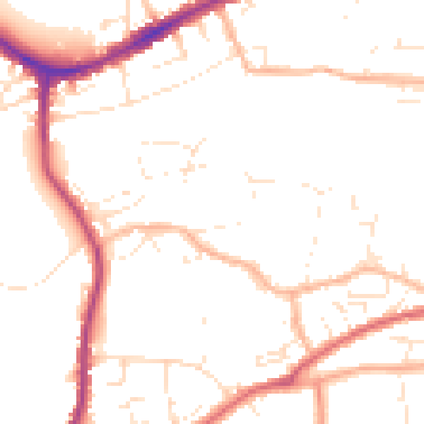 Daytime road noise heatmap for BS5 7EY