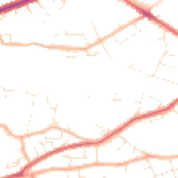 Daytime road noise heatmap for BS5 7FF