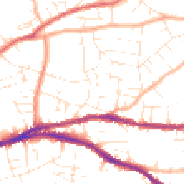 Daytime road noise heatmap for BS5 7HD