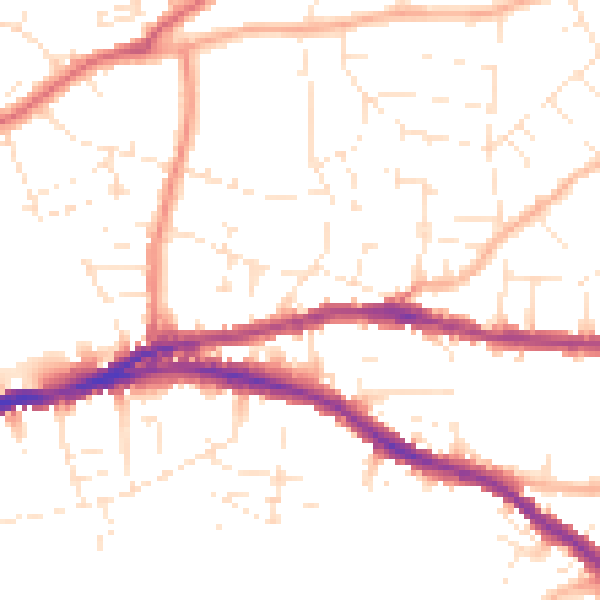 Daytime road noise heatmap for BS5 7HH