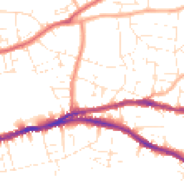 Daytime road noise heatmap for BS5 7HP