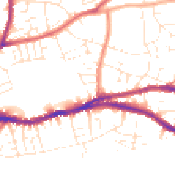 Daytime road noise heatmap for BS5 7JD