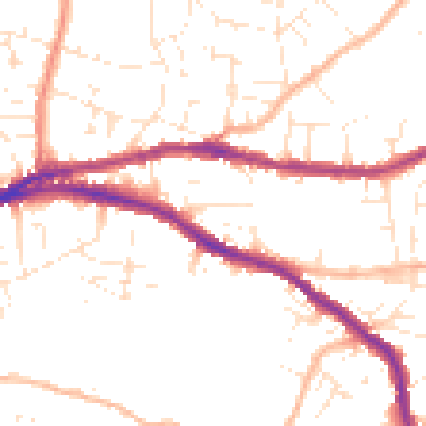Daytime road noise heatmap for BS5 7LR