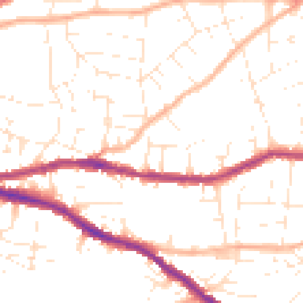 Daytime road noise heatmap for BS5 7LZ