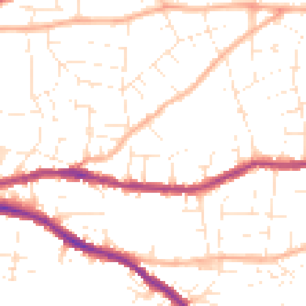 Daytime road noise heatmap for BS5 7NA