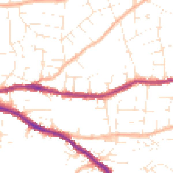 Daytime road noise heatmap for BS5 7ND