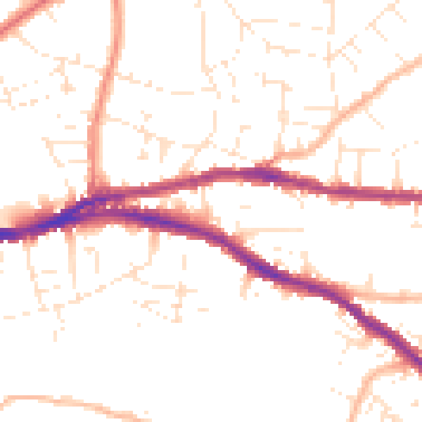 Daytime road noise heatmap for BS5 7NN