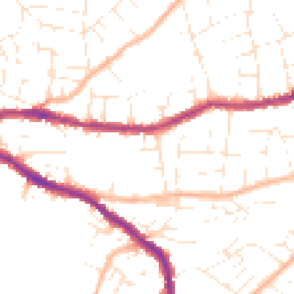 Daytime road noise heatmap for BS5 7PL