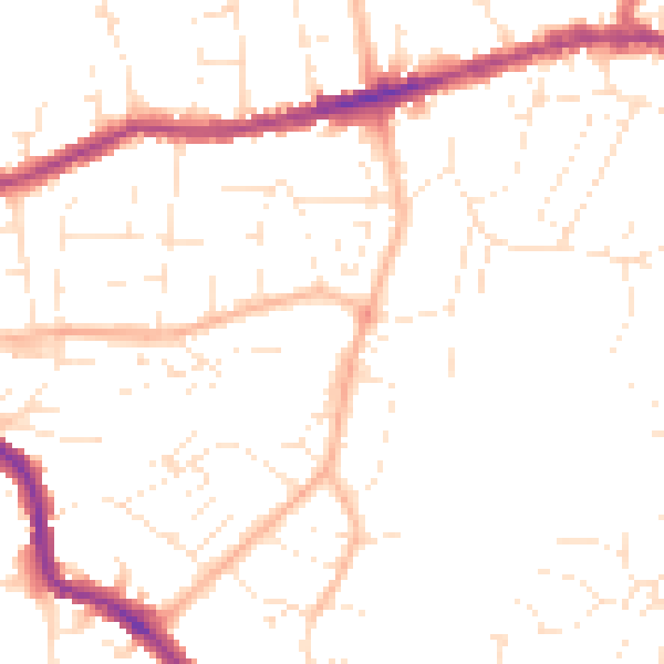 Daytime road noise heatmap for BS5 7PZ
