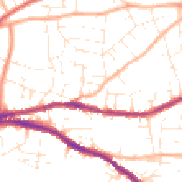 Daytime road noise heatmap for BS5 7QP