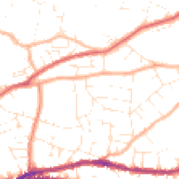 Daytime road noise heatmap for BS5 7SG