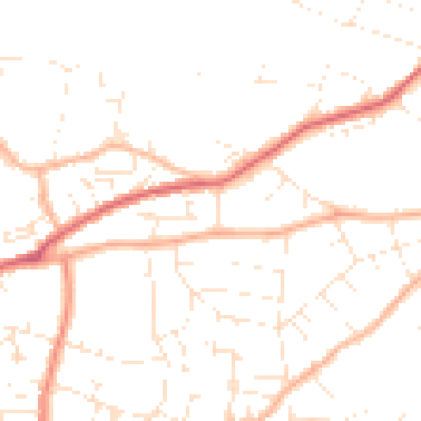 Daytime road noise heatmap for BS5 7TP