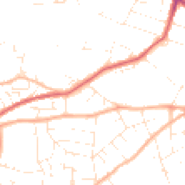Daytime road noise heatmap for BS5 7TR