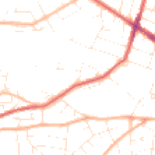 Daytime road noise heatmap for BS5 7UA
