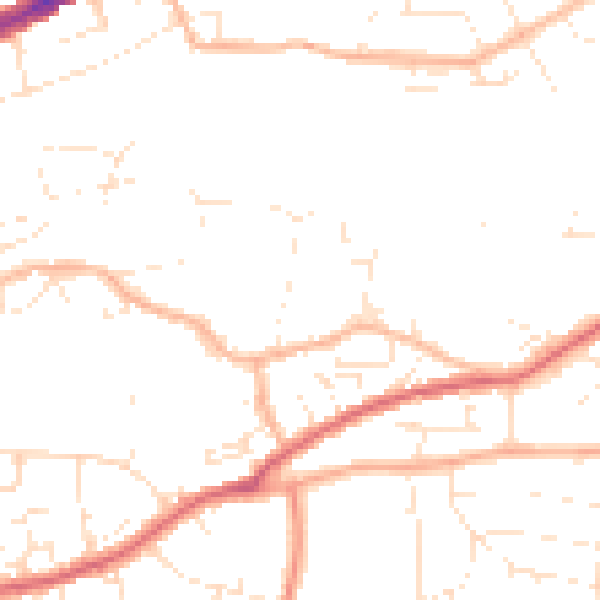 Daytime road noise heatmap for BS5 7UQ