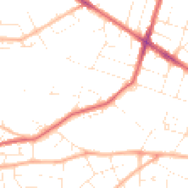 Daytime road noise heatmap for BS5 7XP