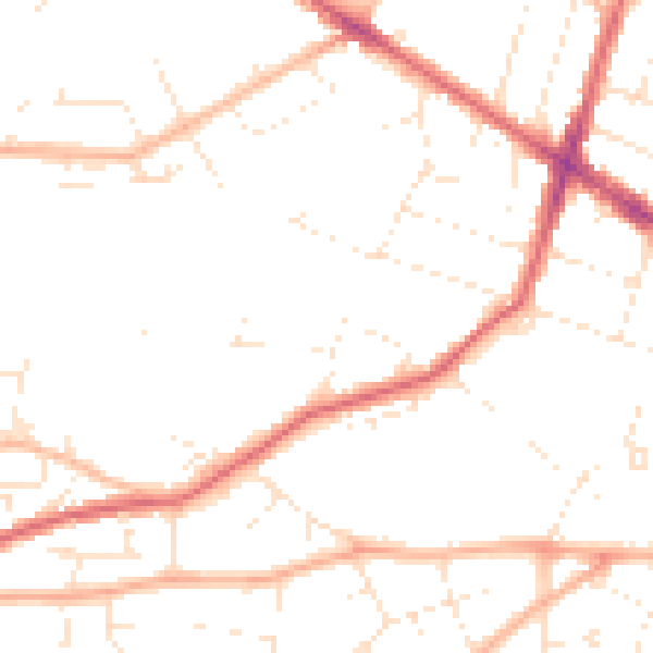 Daytime road noise heatmap for BS5 7XS