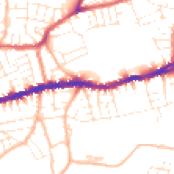 Daytime road noise heatmap for BS5 8AD