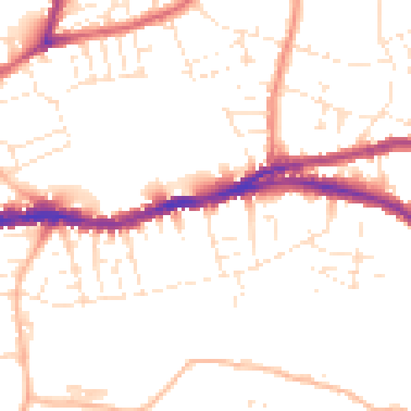 Daytime road noise heatmap for BS5 8AJ