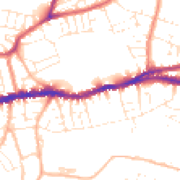 Daytime road noise heatmap for BS5 8AQ