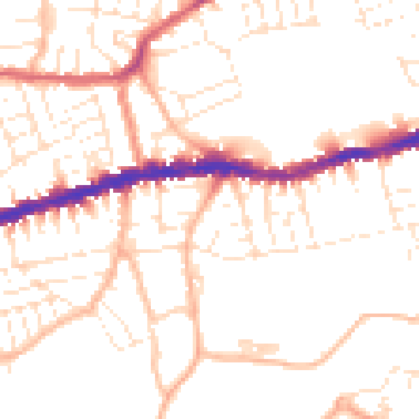 Daytime road noise heatmap for BS5 8AR
